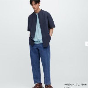 Cotton Relaxed Ankle Pants (Denim)